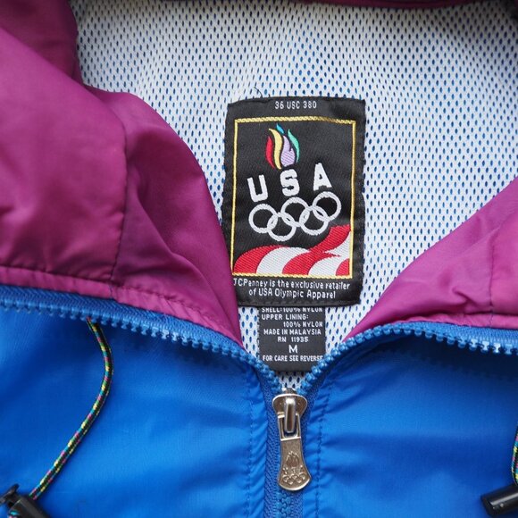 USA Olympic VTG Colorblock Full Zip Windbreaker Unisex M - Picture 7 of 12